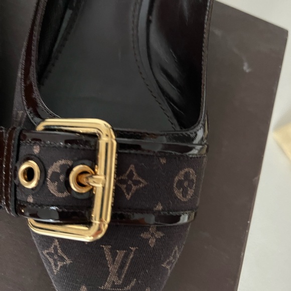 SOLD ❤️ LV Brown Monogram Gold Buckle Ballet Flats size 37.5 - Picture 4 of 13